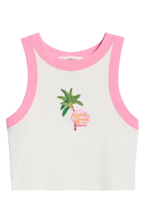 Embroidered Crop Cover-Up Tank Top