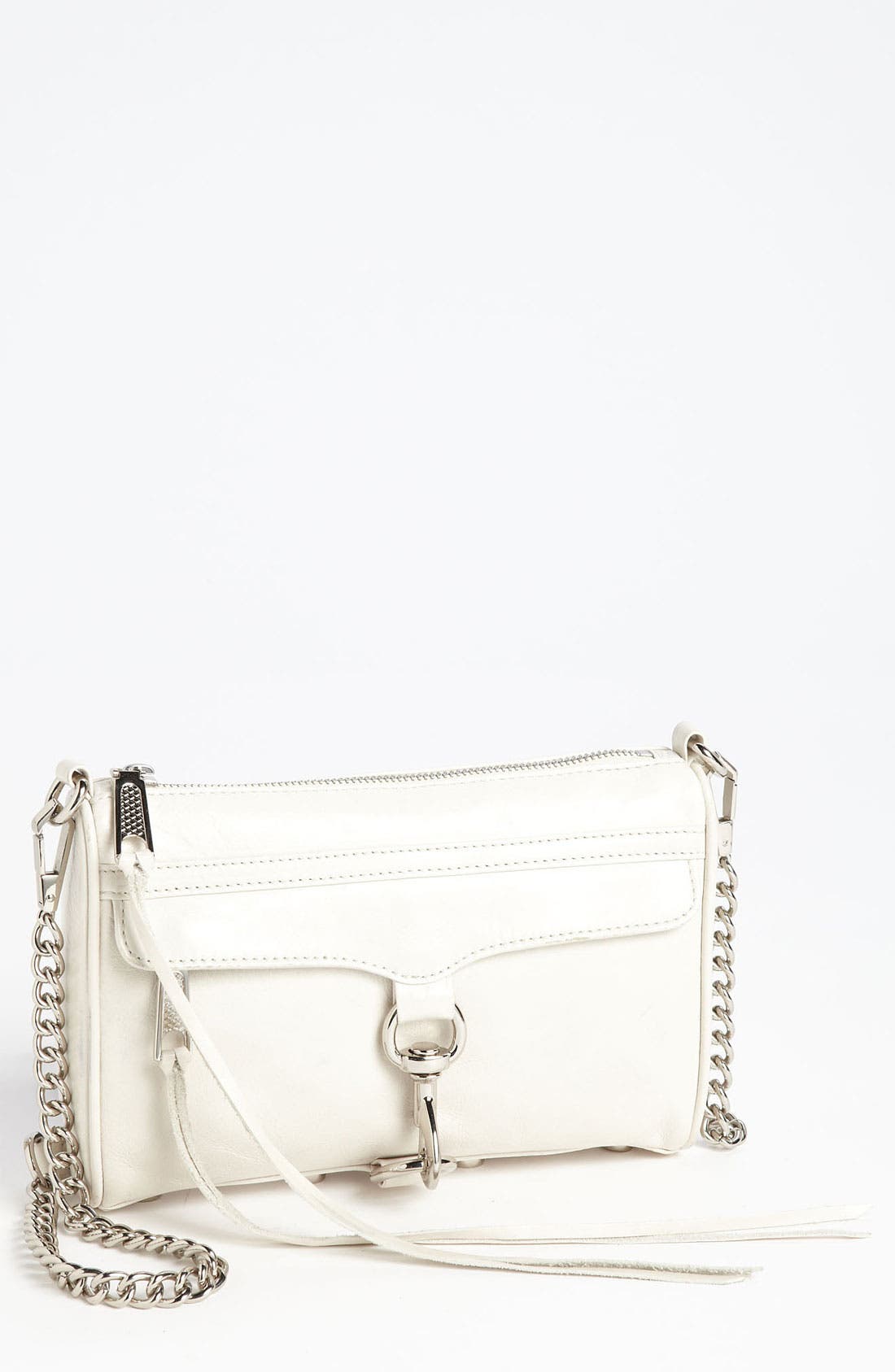 'Mini MAC' Convertible Crossbody Bag, Main, color, WHITE/ SILVER
