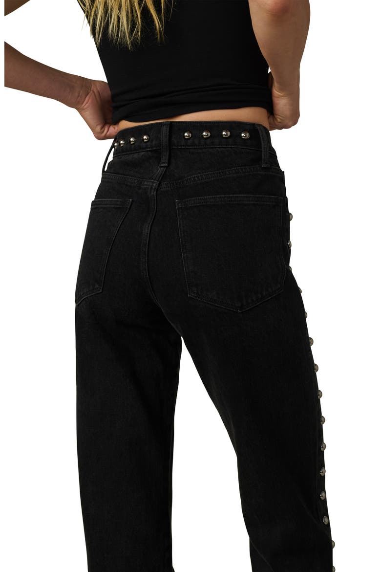 The Margot Embellished Studded High Waist Straight Leg Jeans, Alternate, color, CHIC SHADOW