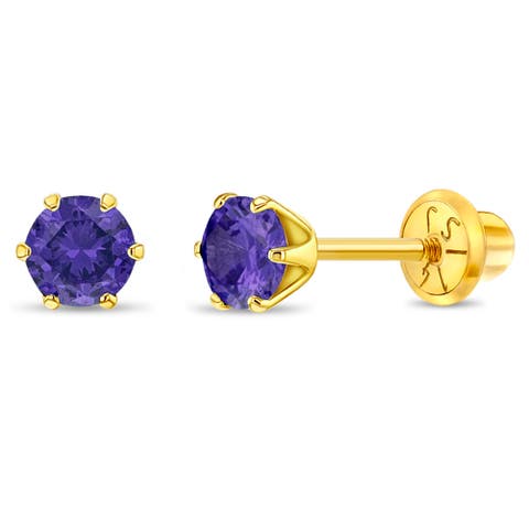 14k Classic Prong Solitaire Earrings