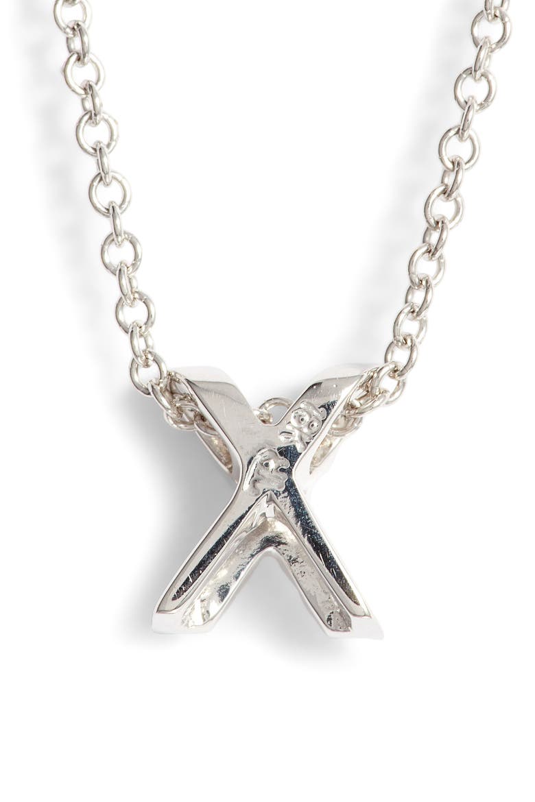 Diamond Pavé Initial Pendant Necklace, Alternate, color, 18K WHITE GOLD - X