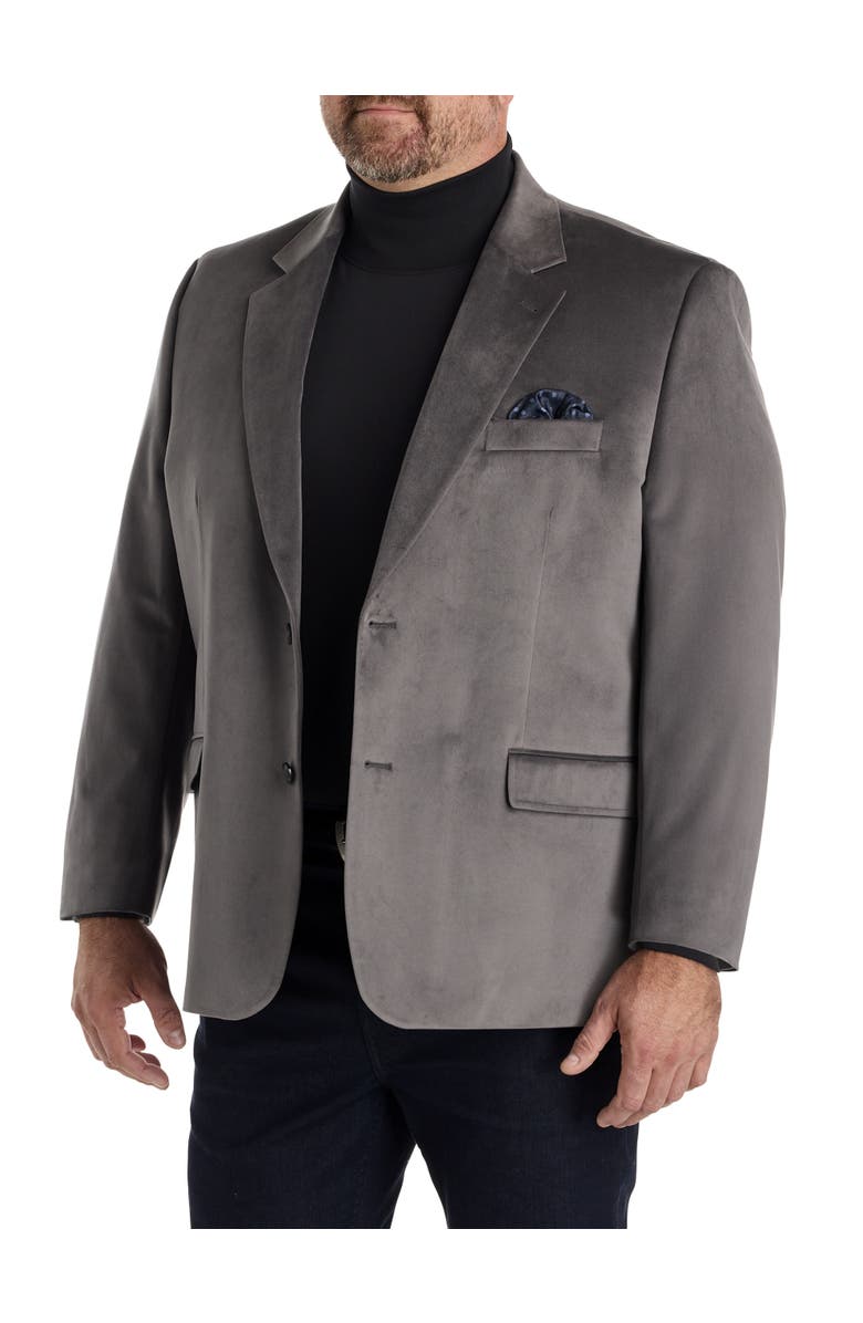 Oak Hill by DXL Big & Tall Jacket-Relaxer Velvet Sport Coat, Main, color, Charcoal