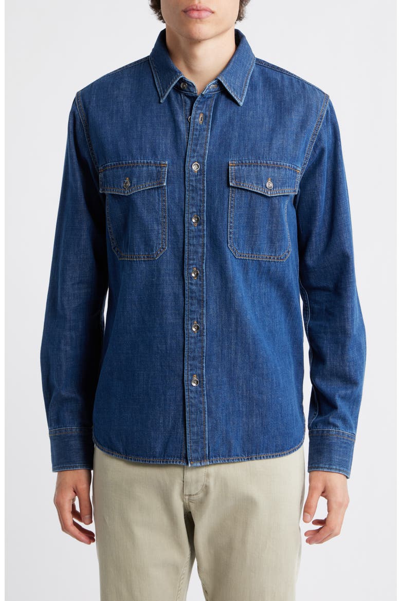 Infuse Denim Button-Up Shirt, Main, color, LUKE