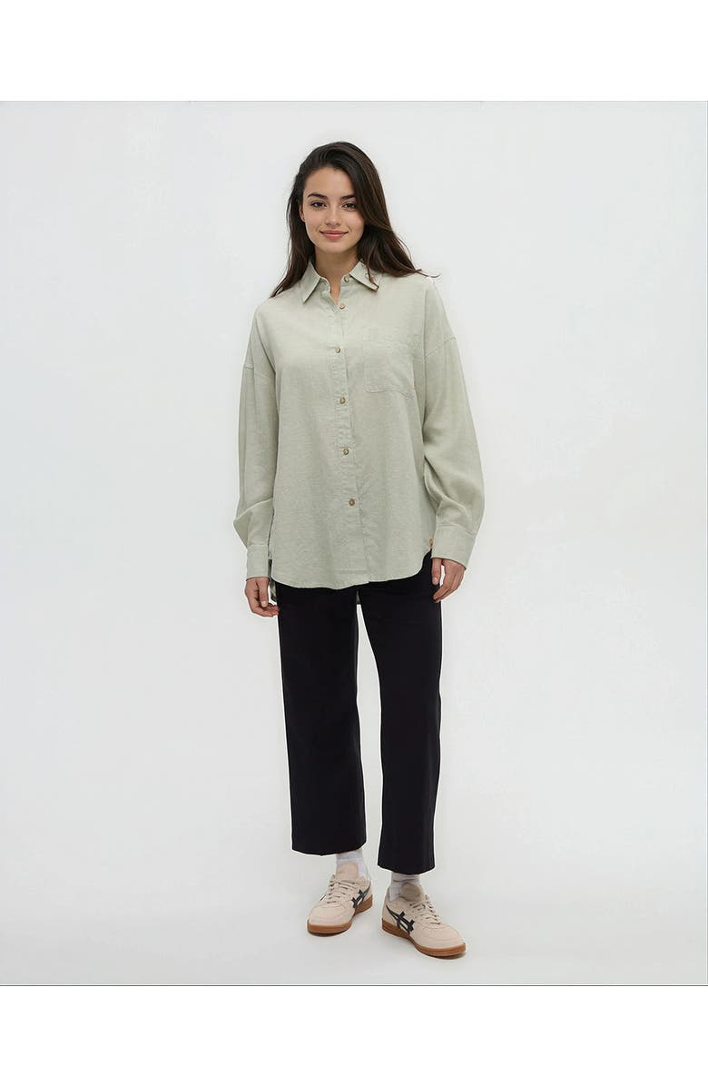 tentree West End Shirt, Alternate, color, Light Moss