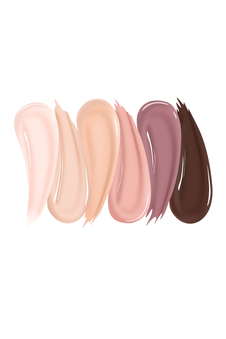 Neutral Nude Gel Polish Set 6 Colors, Alternate, color, Light Skin Dark Brown