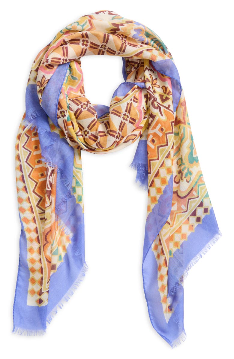 Etro Boheme Fringe Scarf, Alternate, color, X0840 Print On Yellow Base