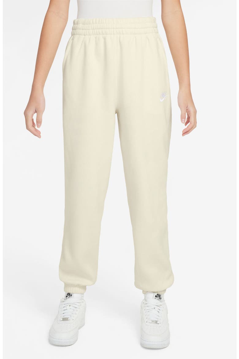 Kids' Sportswear Club Fleece Sweatpants, Main, color, SOFT PEARL/SFT PEARL/WHITE