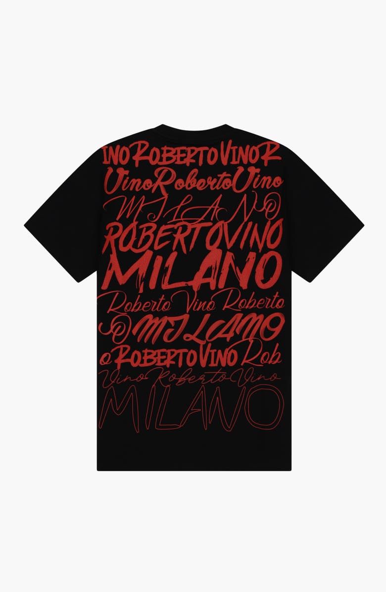 Roberto Vino Big Writing Milano Slim fit Tee, Alternate, color, Black