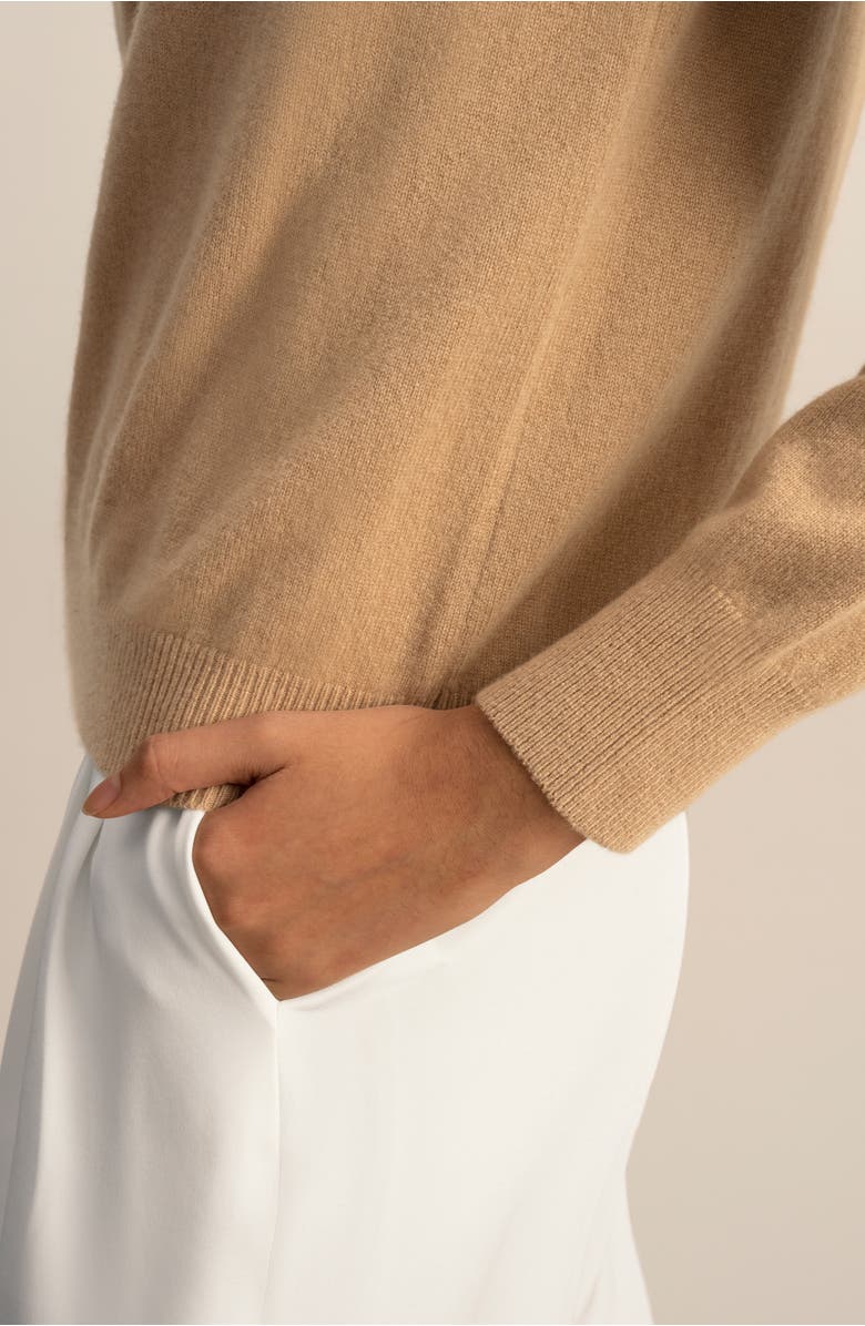 Lilysilk Women's Cashmere Super Soft Crewneck Sweater, Alternate, color, Brown