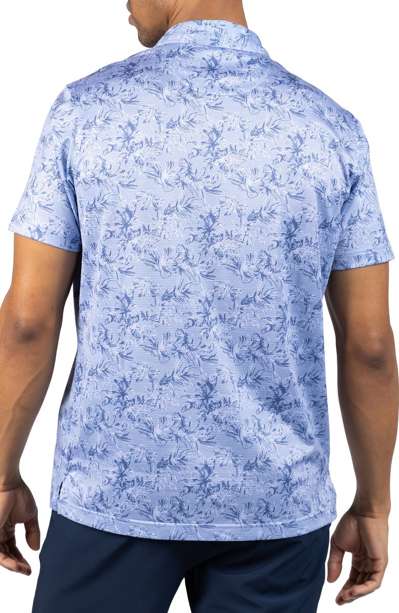 TailorByrd Tropical Print Performance Mesh Polo, Alternate, color, Light Blue