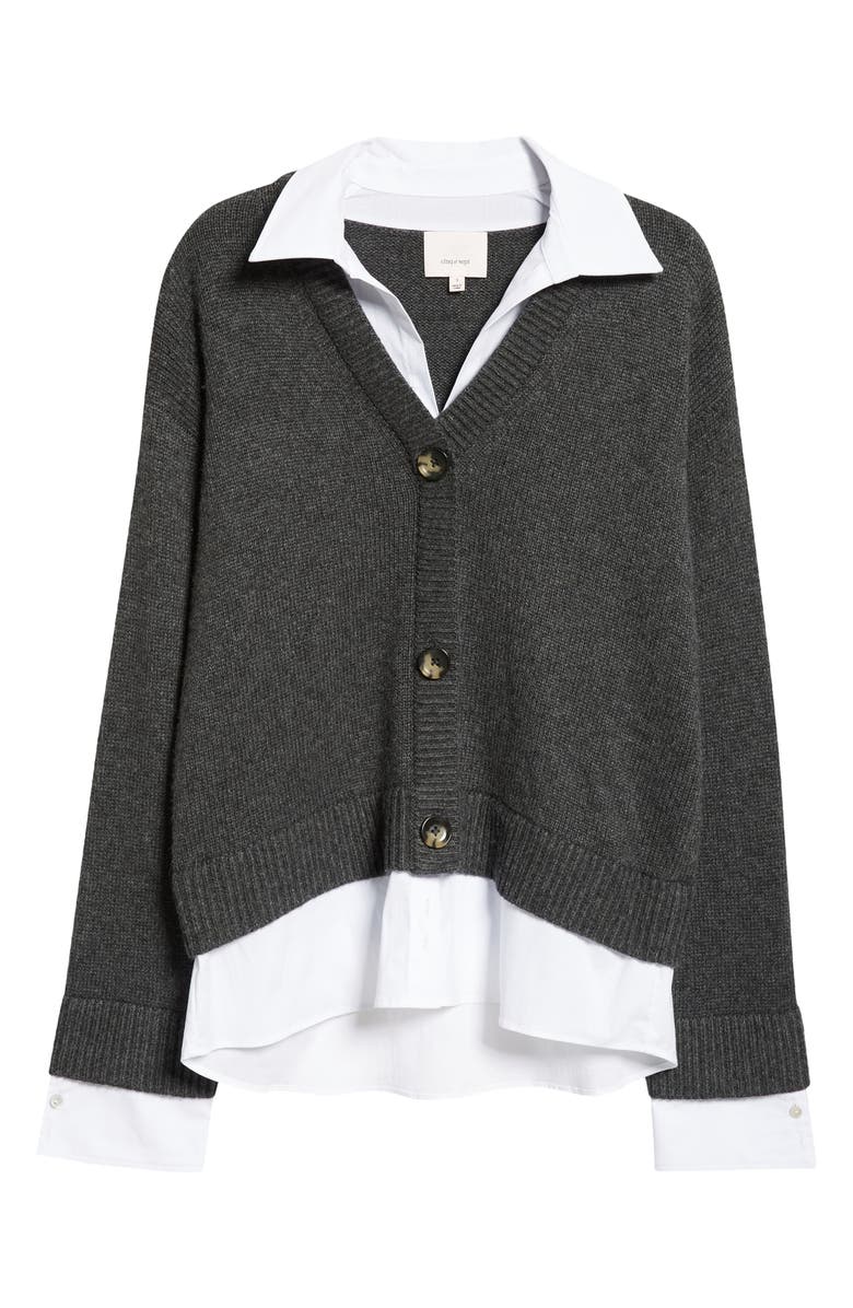 Cinq à Sept Megan Mixed Media Pullover Sweater, Alternate, color, 