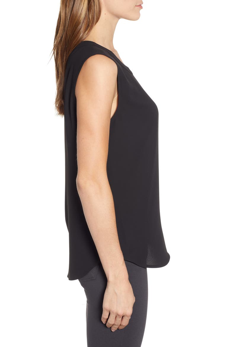 Scoop Neck Sleeveless Blouse, Alternate, color, ANNE BLACK