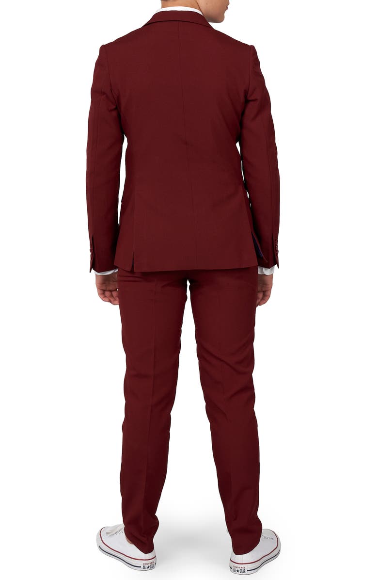 OppoSuits Blazing Burgundy Two-Piece Suit & Tie, Alternate, color, Red