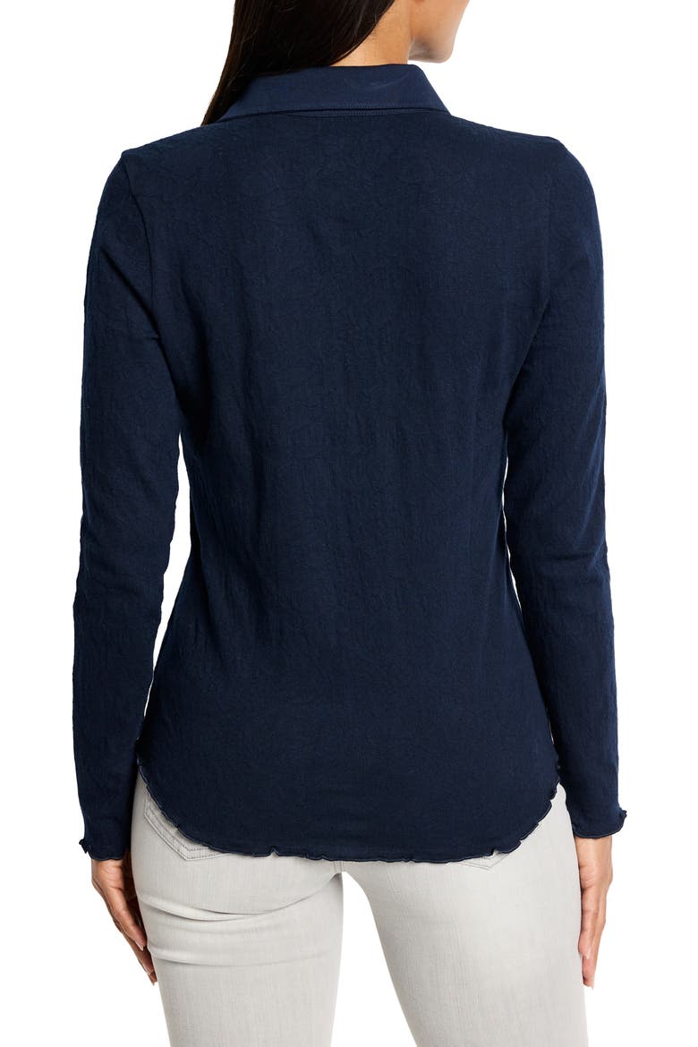 Lace Knit Henley Top, Alternate, color, DARK INDIGO