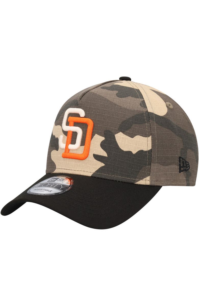 New Era Men's New Era San Diego Padres Camo Crown A-Frame 9FORTY Adjustable Hat, Alternate, color, 
