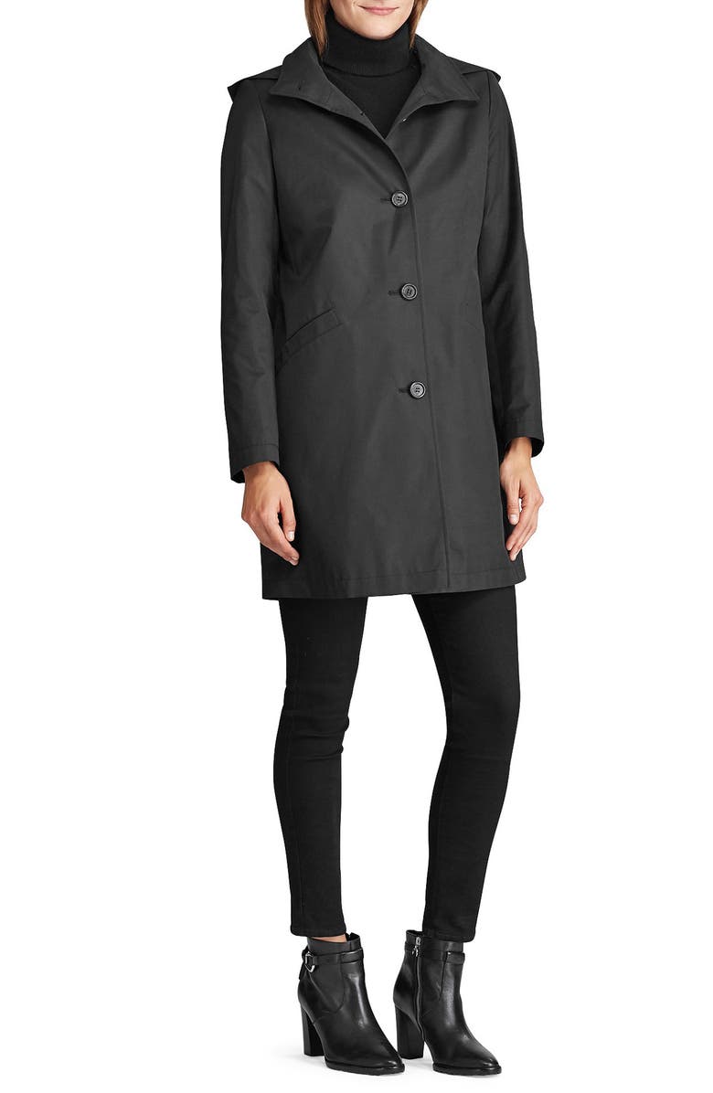 Lauren Ralph Lauren Hooded Water Repellent Trench Coat, Alternate, color, 