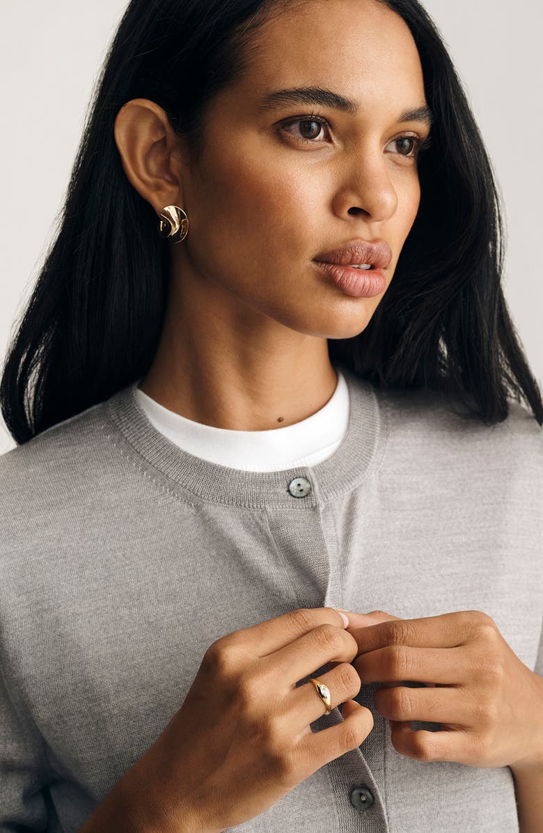 Mavi Jeans Wool Cardigan, Alternate, color, Light Grey Melange