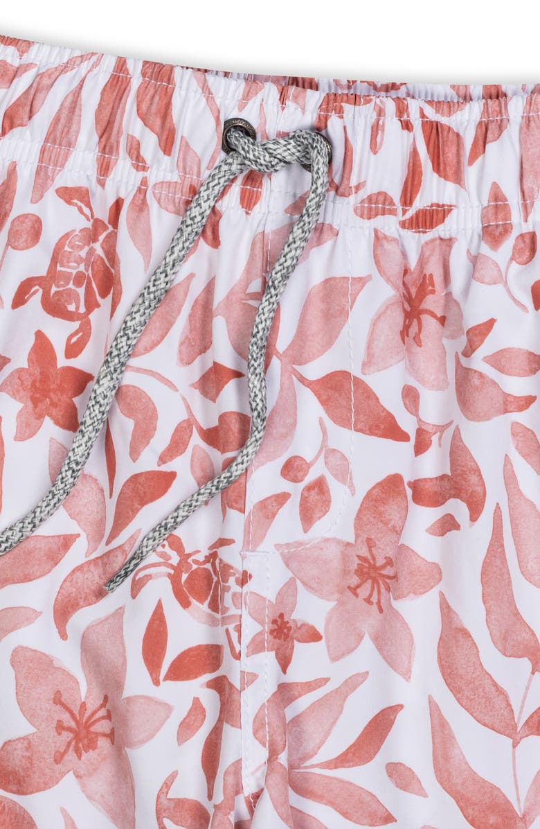 Vintage Summer Kids' Turtle Print Swim Trunks, Alternate, color, Orange