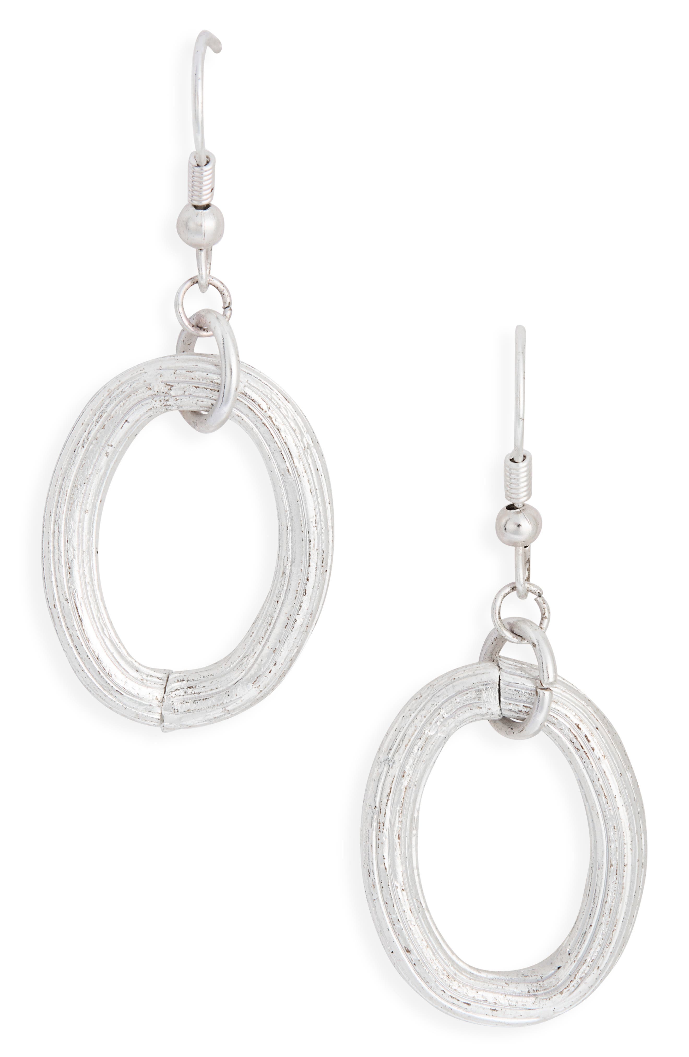 Karine Sultan Brushed Oval Drop Earrings