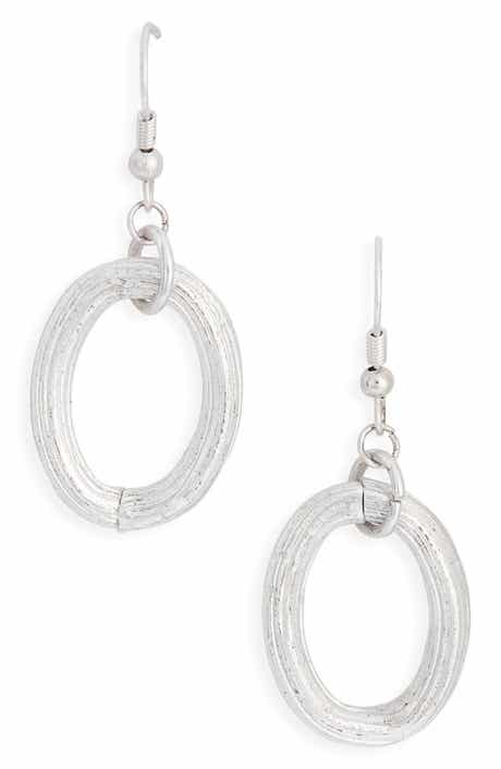 Karine Sultan Brushed Oval Drop Earrings
