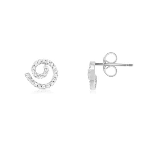 Diamond Swirl Stud Earrings