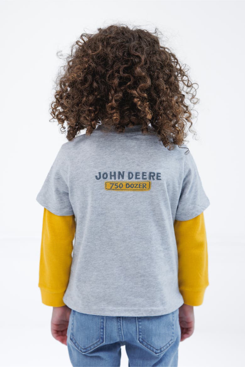Boys' Long Sleeve T-Shirt, Alternate, color, Grey and Yellow