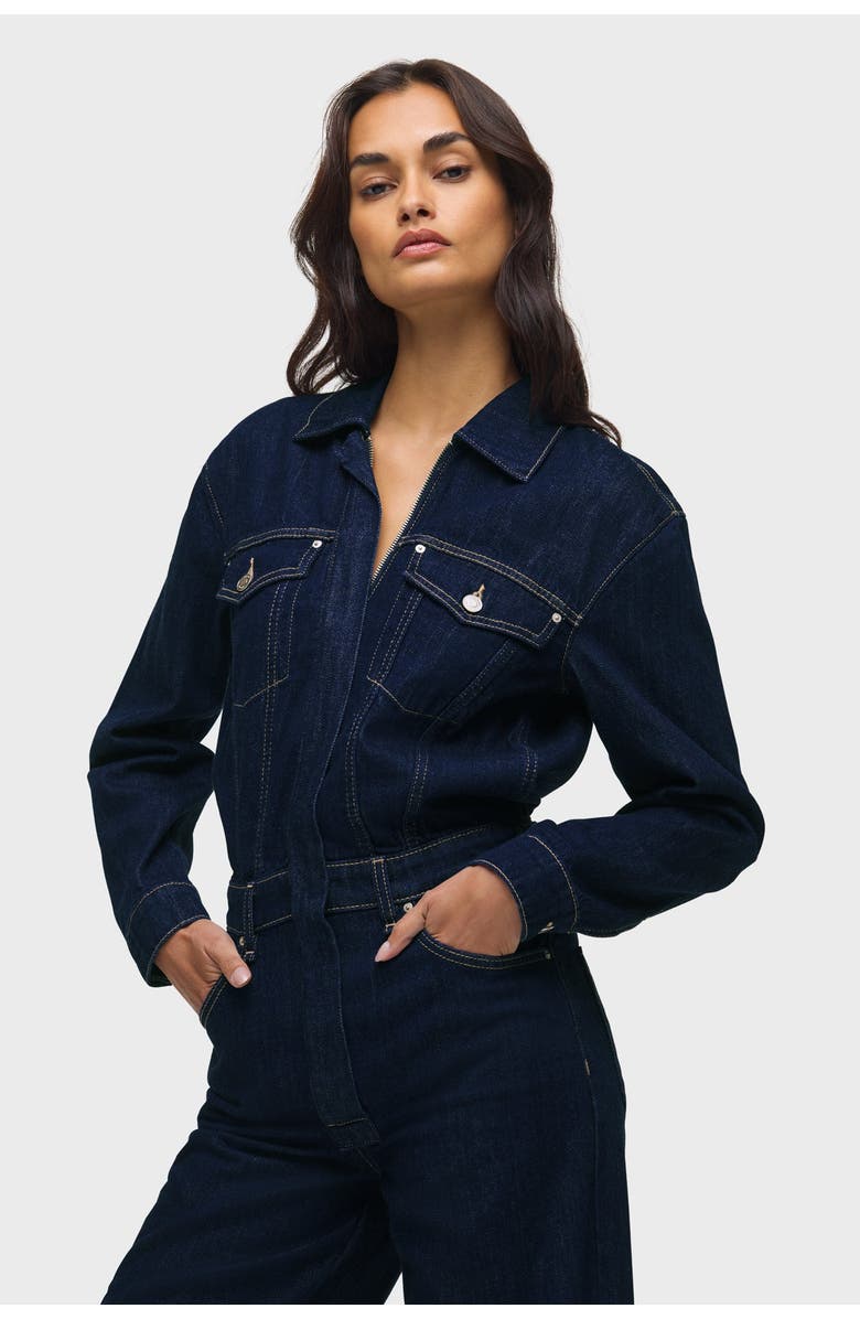 Hudson Jeans Wide Leg Crop Jumpsuit, Alternate, color, Evening Day