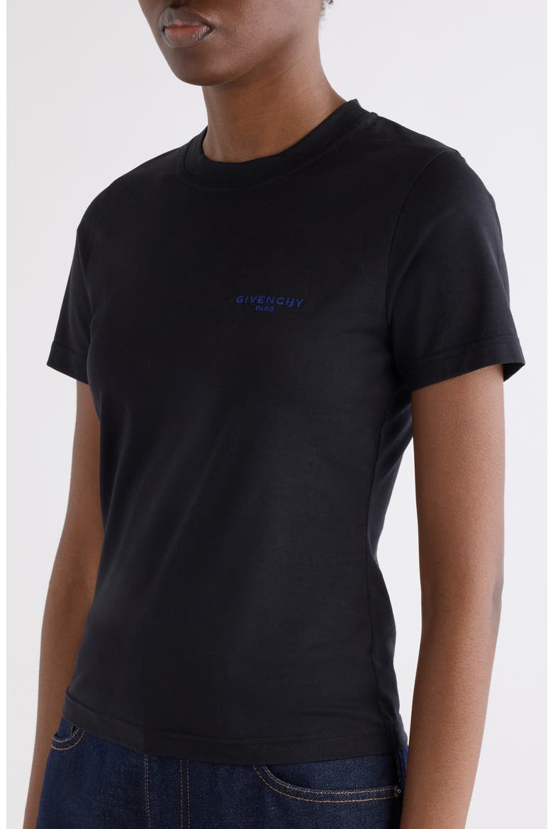 Fitted Cotton T-Shirt, Alternate, color, BLACK