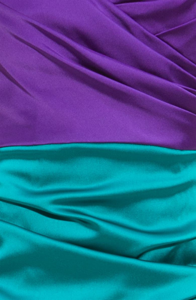 Suzi Chin for Maggy Boutique Draped Stretch Satin Sheath Dress, Alternate, color, 