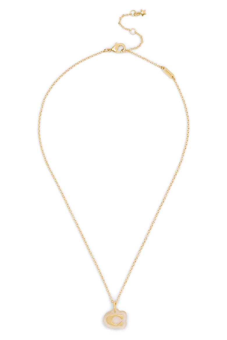 Logo Pendant Necklace, Alternate, color, GOLD