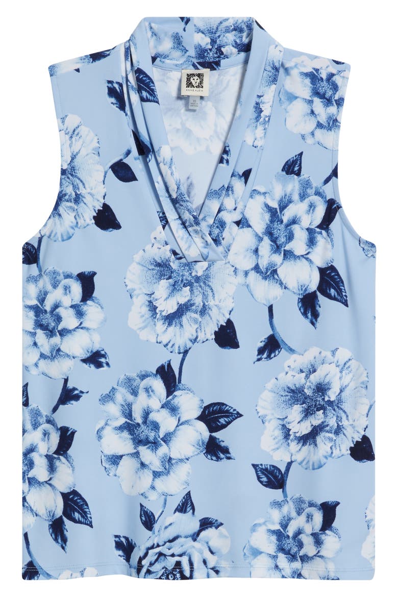 Floral Triple Pleat V-neck Top, Alternate, color, LAKESHORE MULTI