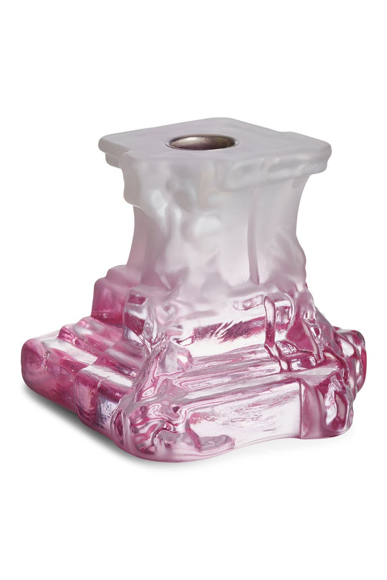 Rocky Baroque Medium Crystal Candlestick, Main, color, DUSTY ROSE