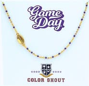 Color Shout Game Day Side Set Football Necklace with Enamel Beads