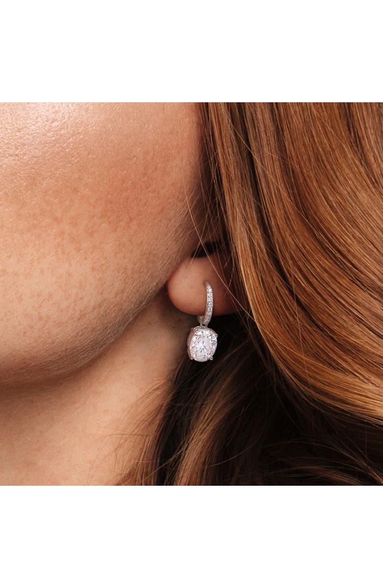 Julianna B. Moissanite Oval Drop Earrings, Alternate, color, Sterling Silver