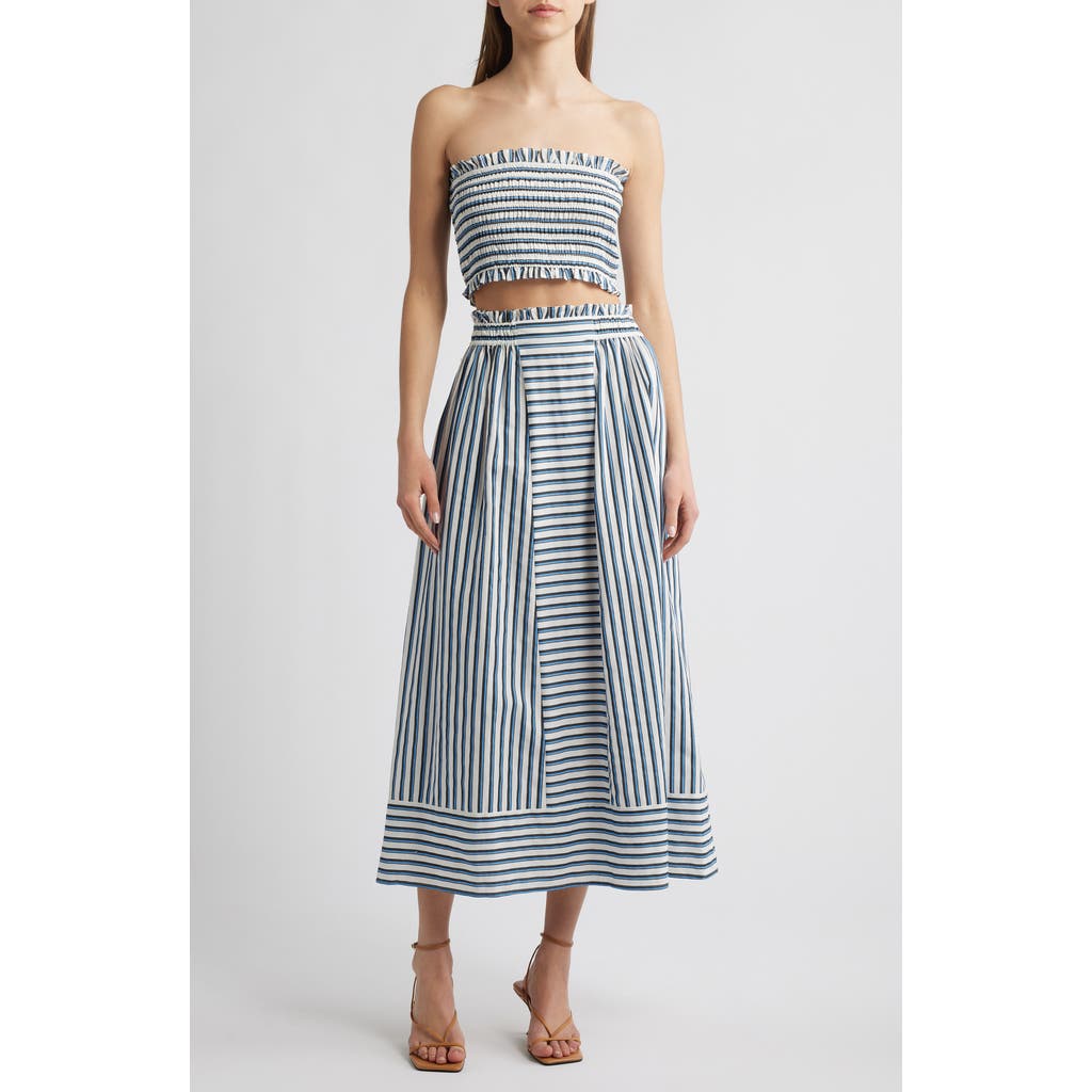 Cleobella Bristol Tube Top & Skirt Set In Blue Multi