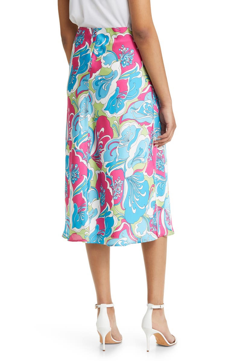 Anne Klein Floral Satin Skirt, Alternate, color, 