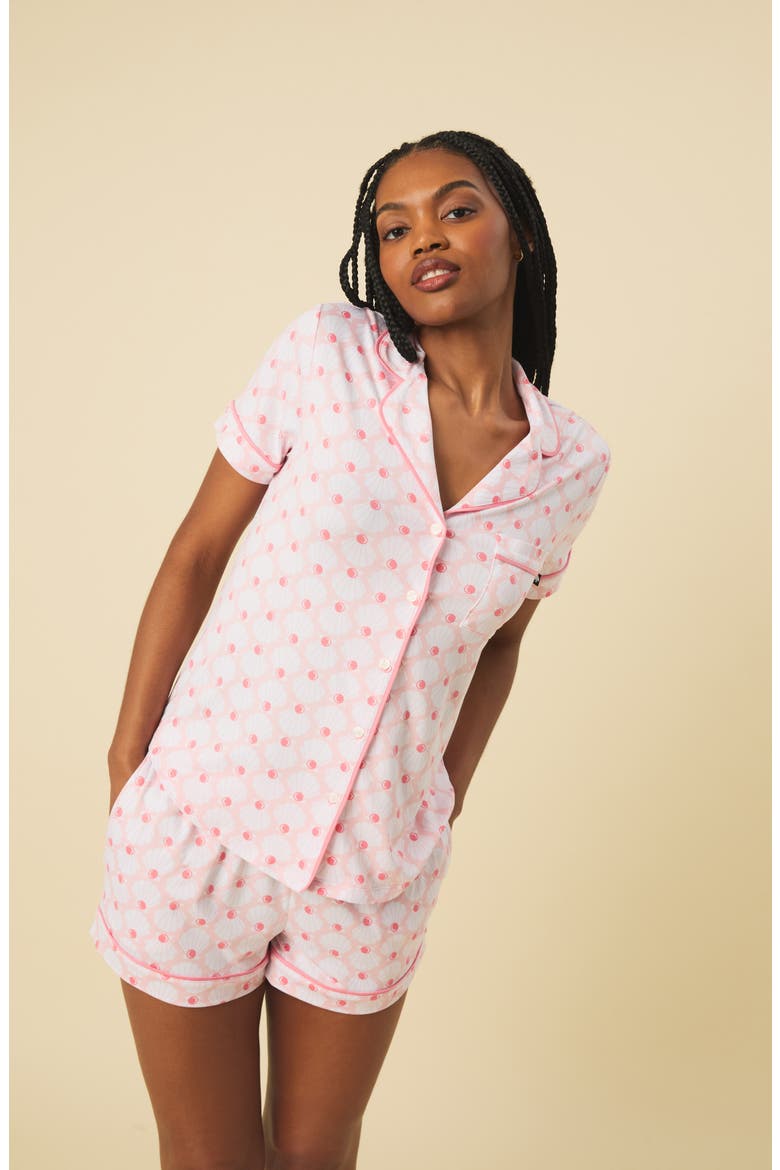 print short pajamas, Alternate, color, PINK/ WHITE
