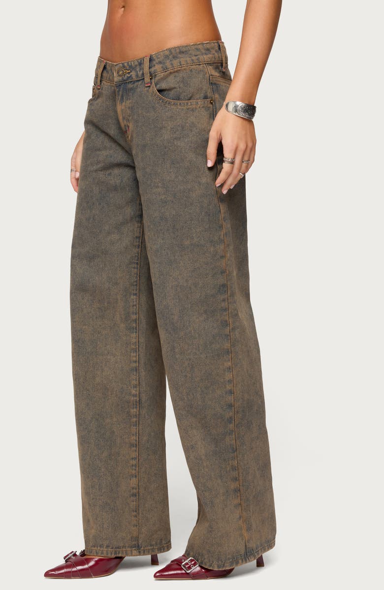 EDIKTED Ace Relaxed Low Rise Straight Leg Jeans, Alternate, color, Brown-Washed