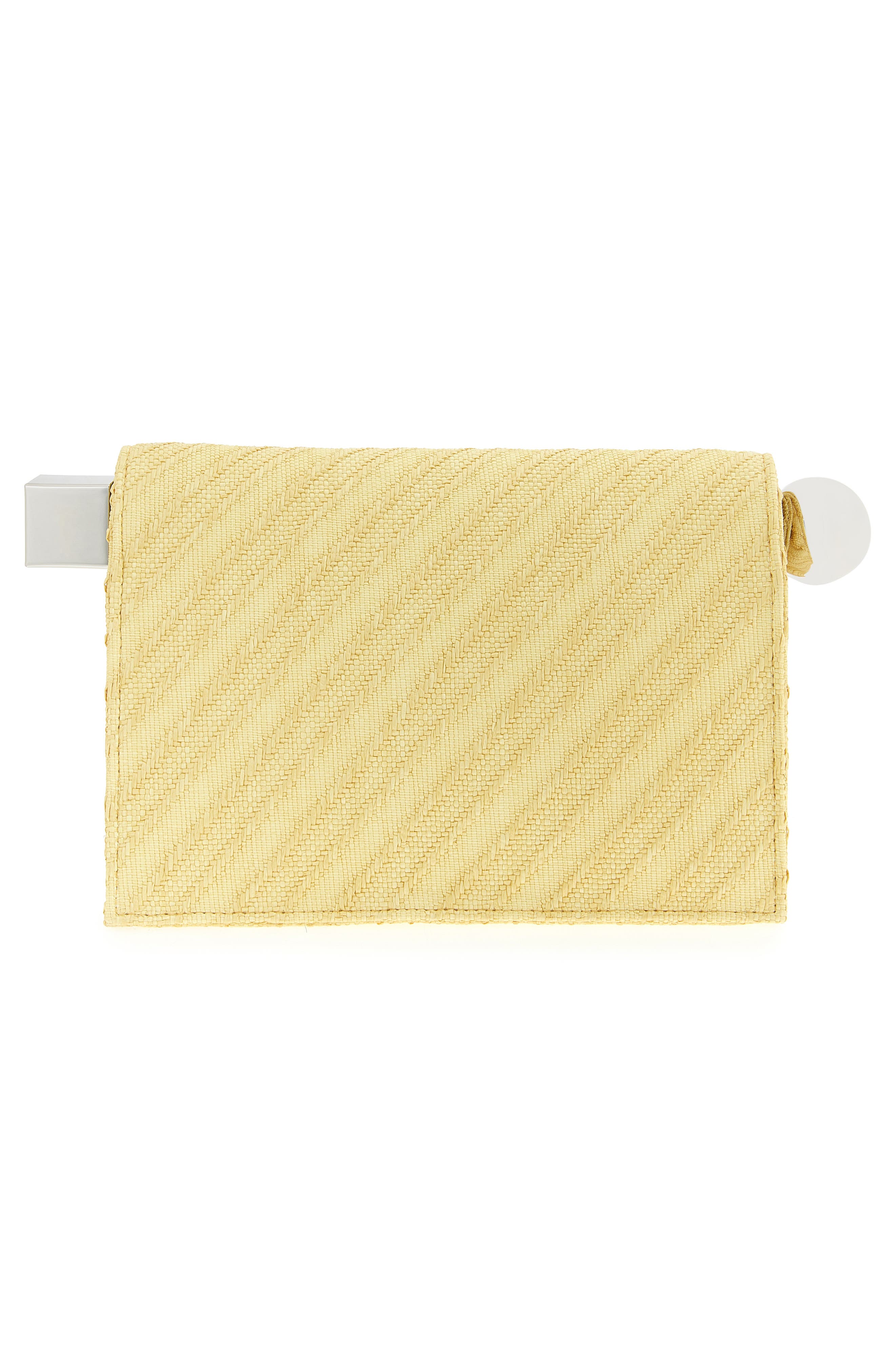Jacquemus La Pochette Rond Carré Canvas Clutch, Alternate, color, Light Yellow