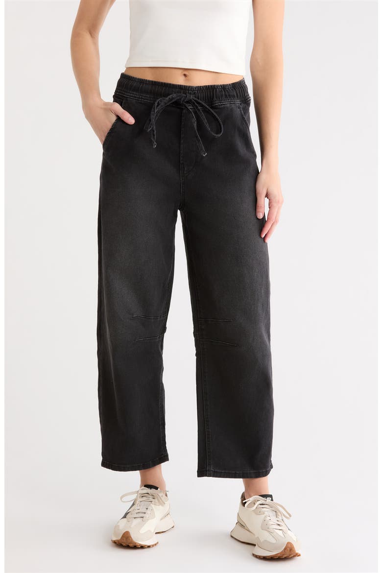 Barrel Leg Jeans, Main, color, WASHED BLACK