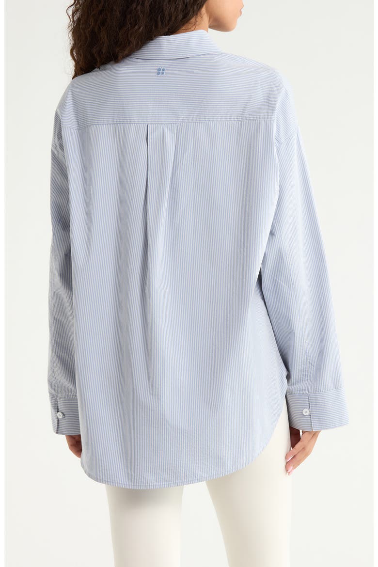 Summer Stripe Button-Up Shirt, Alternate, color, NAVY BLUE PIN STRIPE