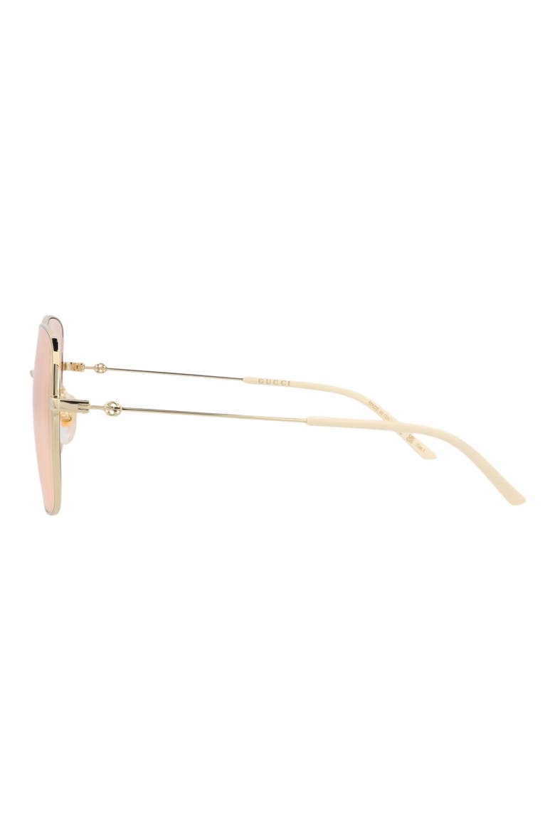59mm Rectangular Sunglasses, Alternate, color, GOLD GOLD PINK