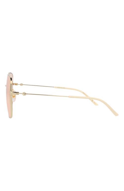 Gucci 59mm Rectangular Sunglasses In Pink