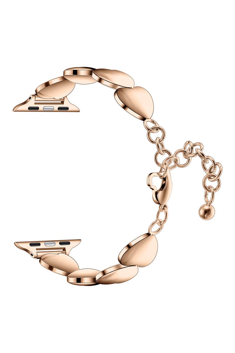 Lover Heart Steel Apple Watch® Bracelet Watchband, Alternate, color, ROSE GOLD
