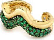 SHAY Emerald Wave Single Ear Cuff
