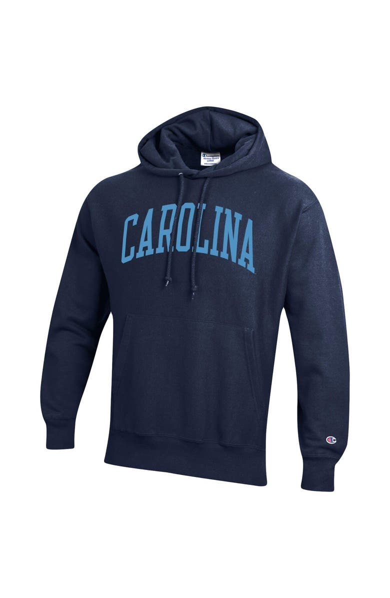 Champion Men's Champion Navy North Carolina Tar Heels Team Arch Reverse Weave Pullover Hoodie, Alternate, color,