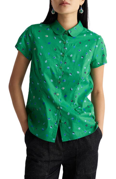 Rushmaker Petal Spot Organic Cotton Voile Button-Up Shirt
