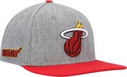PRO STANDARD Men's Pro Standard Gray/Red Miami Heat Classic Logo Two-Tone Snapback Hat
