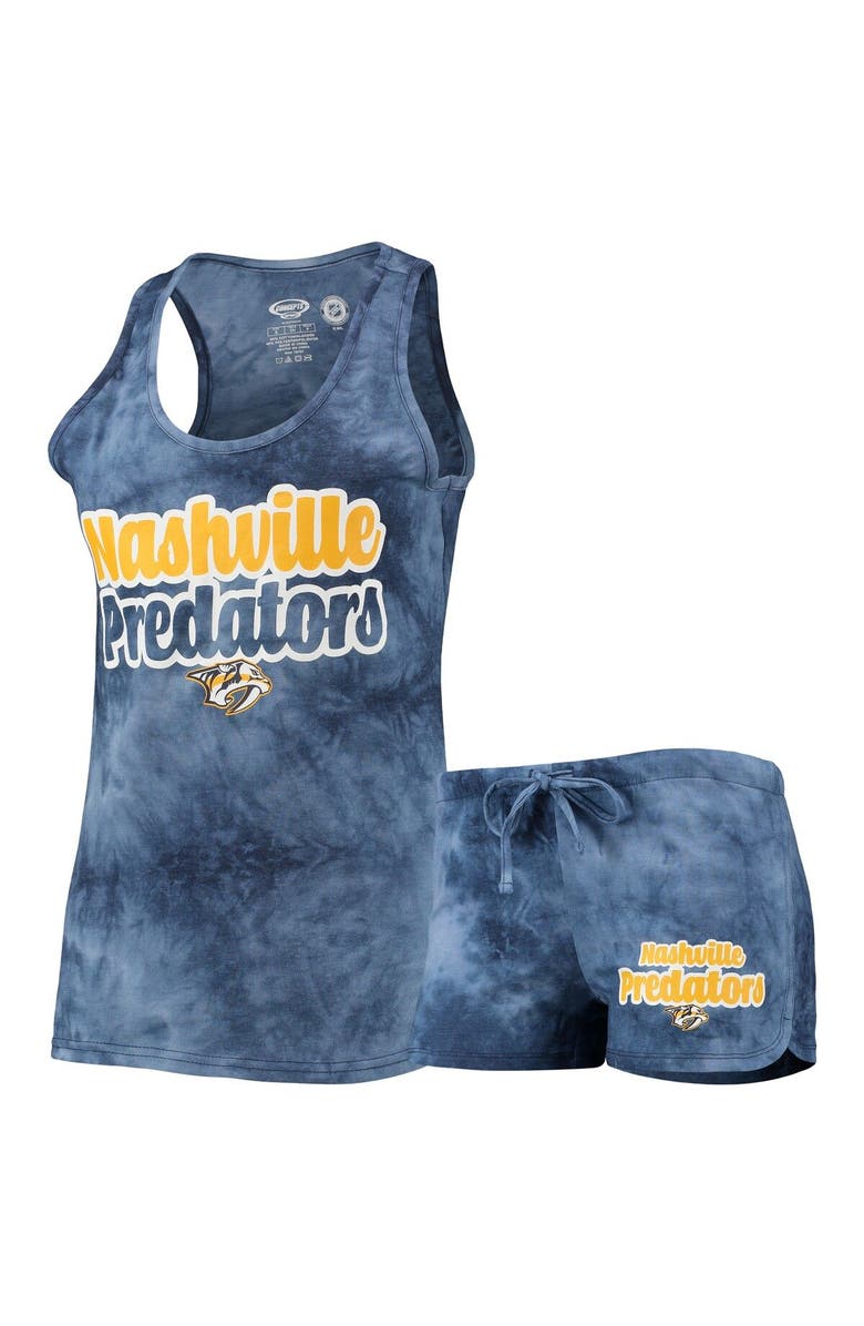 CONCEPTS SPORT Women's Concepts Sport Navy Nashville Predators Billboard Racerback Tank Top & Shorts Set, Main, color, 