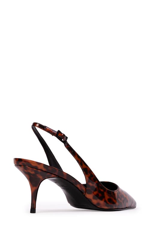 Black Suede Studio Alloy Pointed Toe Slingback Pump In Tortoise Patent